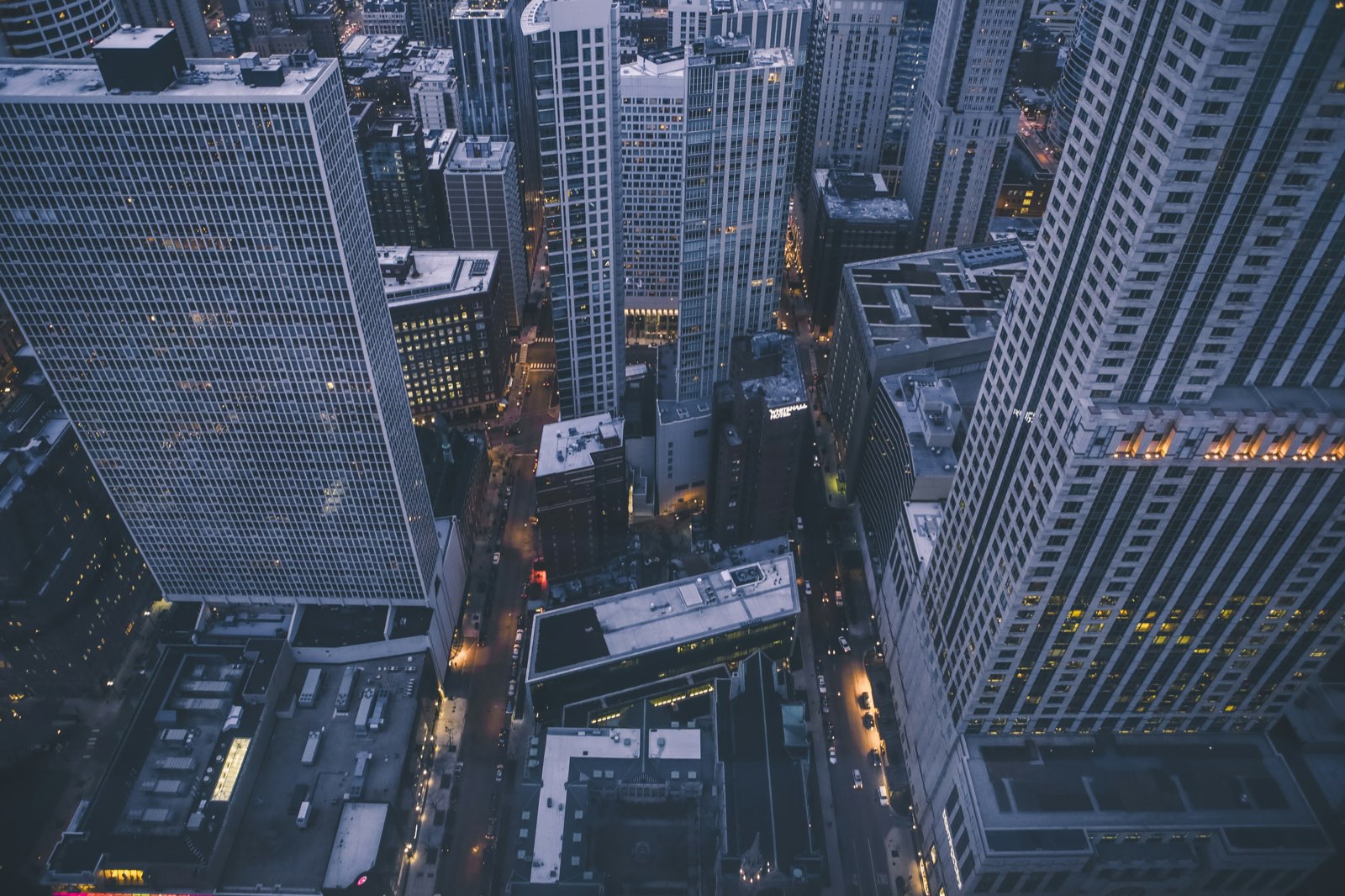 Wall Street viewed from above.